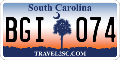SC license plate BGI074