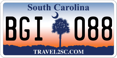 SC license plate BGI088