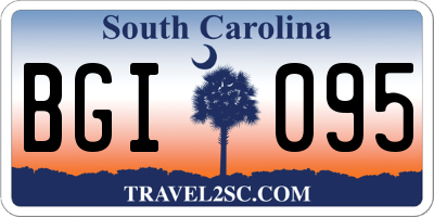 SC license plate BGI095