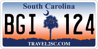 SC license plate BGI124