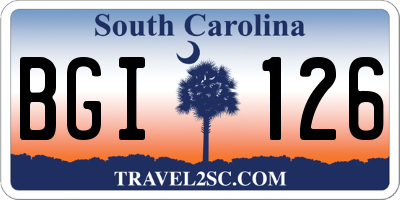 SC license plate BGI126
