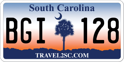 SC license plate BGI128