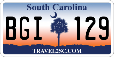 SC license plate BGI129
