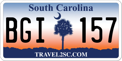 SC license plate BGI157