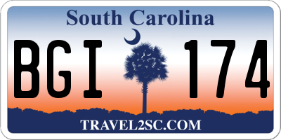 SC license plate BGI174