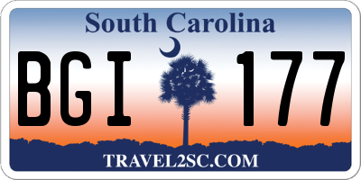 SC license plate BGI177