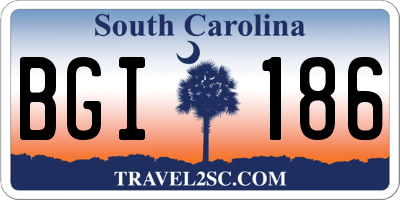 SC license plate BGI186