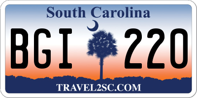 SC license plate BGI220