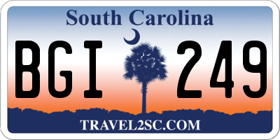 SC license plate BGI249
