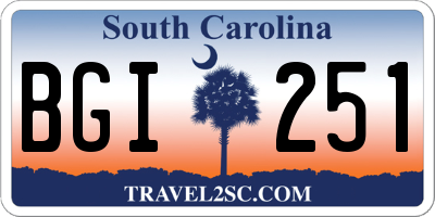 SC license plate BGI251