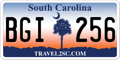SC license plate BGI256