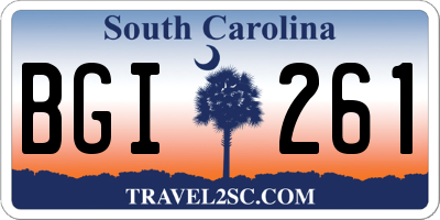 SC license plate BGI261