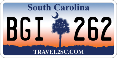 SC license plate BGI262