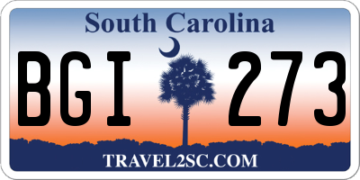 SC license plate BGI273