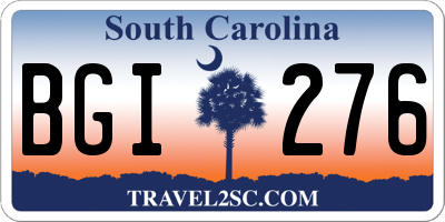 SC license plate BGI276