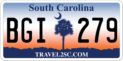 SC license plate BGI279