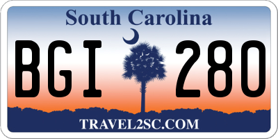 SC license plate BGI280