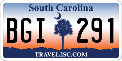 SC license plate BGI291