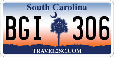 SC license plate BGI306