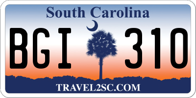 SC license plate BGI310