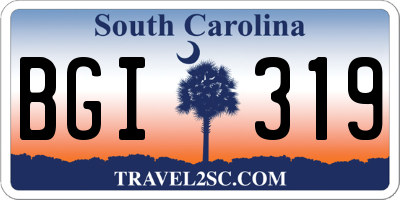 SC license plate BGI319