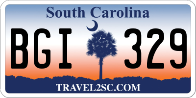 SC license plate BGI329