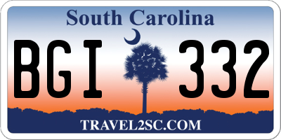 SC license plate BGI332
