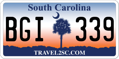 SC license plate BGI339