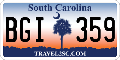 SC license plate BGI359