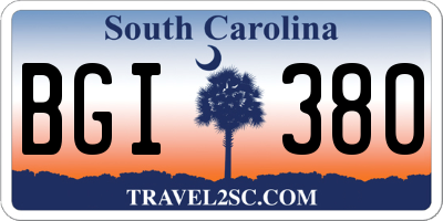 SC license plate BGI380