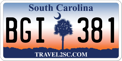 SC license plate BGI381