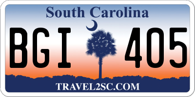 SC license plate BGI405