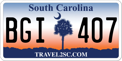 SC license plate BGI407