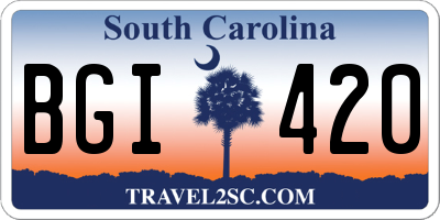 SC license plate BGI420