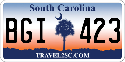 SC license plate BGI423