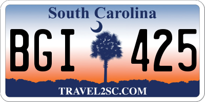 SC license plate BGI425