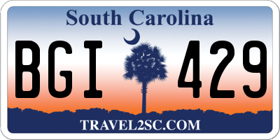 SC license plate BGI429