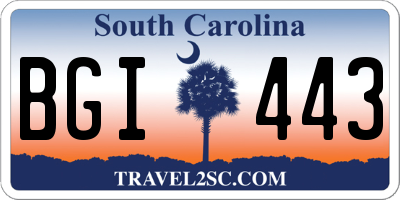 SC license plate BGI443