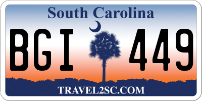 SC license plate BGI449
