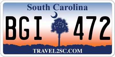 SC license plate BGI472