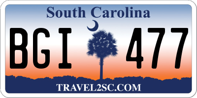 SC license plate BGI477