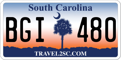 SC license plate BGI480