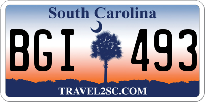 SC license plate BGI493