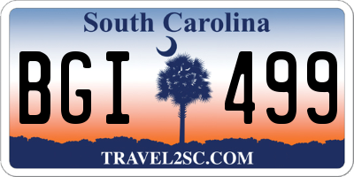 SC license plate BGI499