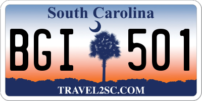 SC license plate BGI501
