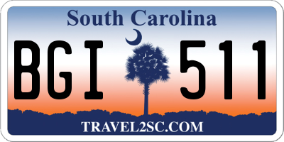 SC license plate BGI511