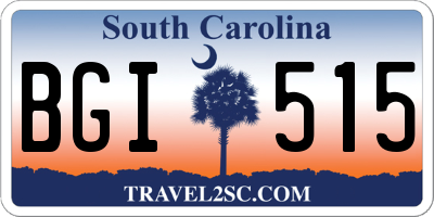 SC license plate BGI515