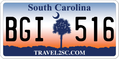 SC license plate BGI516