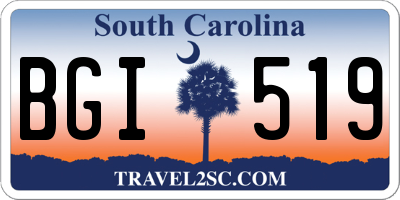 SC license plate BGI519
