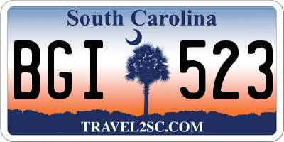 SC license plate BGI523